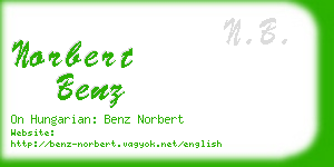 norbert benz business card